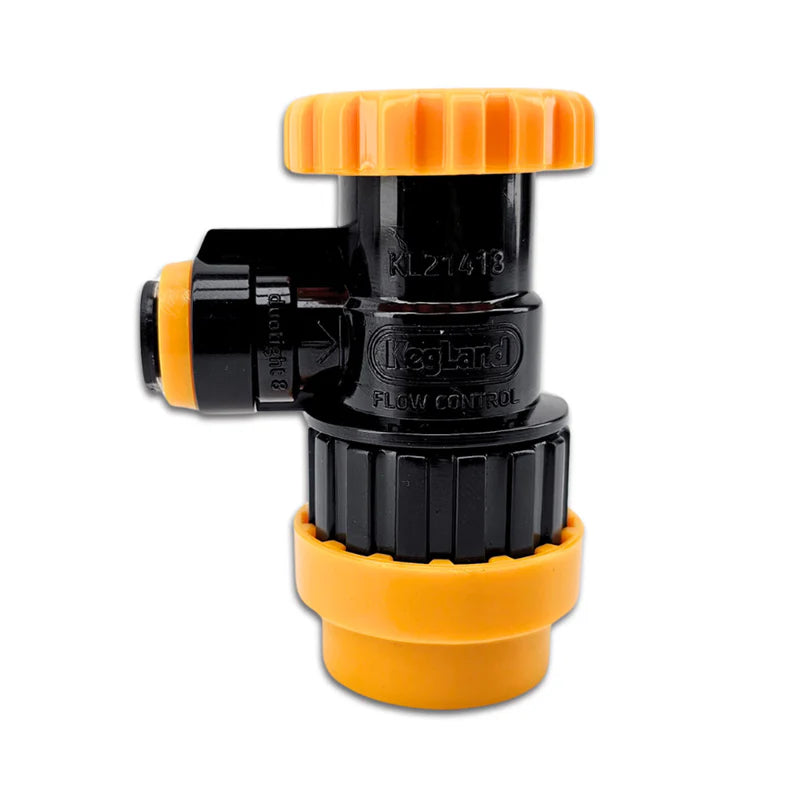 POK duotight 8mm x Flow Control Ball Lock Disconnect (Liquid Black + Yellow)