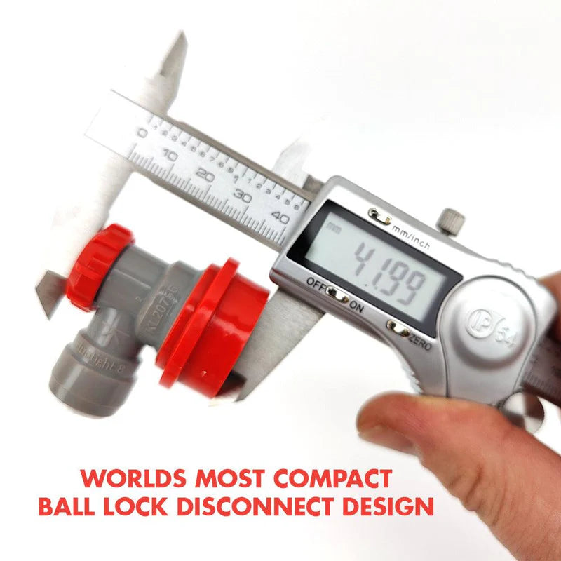 duotight 8mm (5/16) x Ball Lock Disconnect - (Grey + Red Gas)