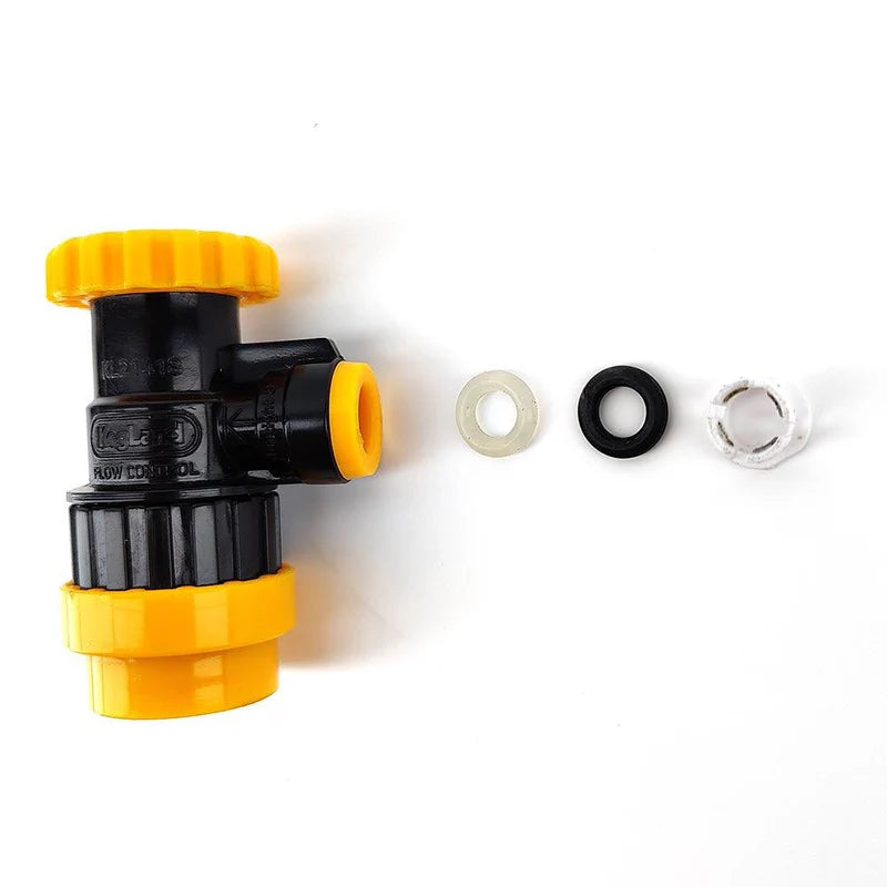 POK duotight 8mm x Flow Control Ball Lock Disconnect (Liquid Black + Yellow)