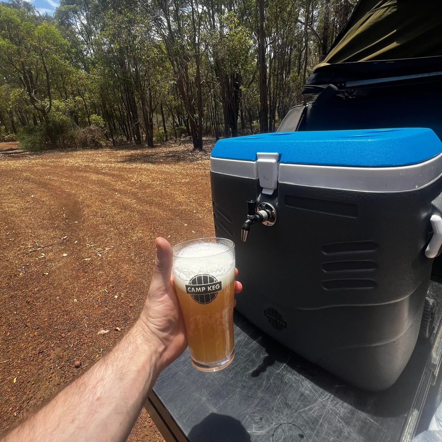 Camp Keg Ice Box Mini Tap Kegerator with Gas