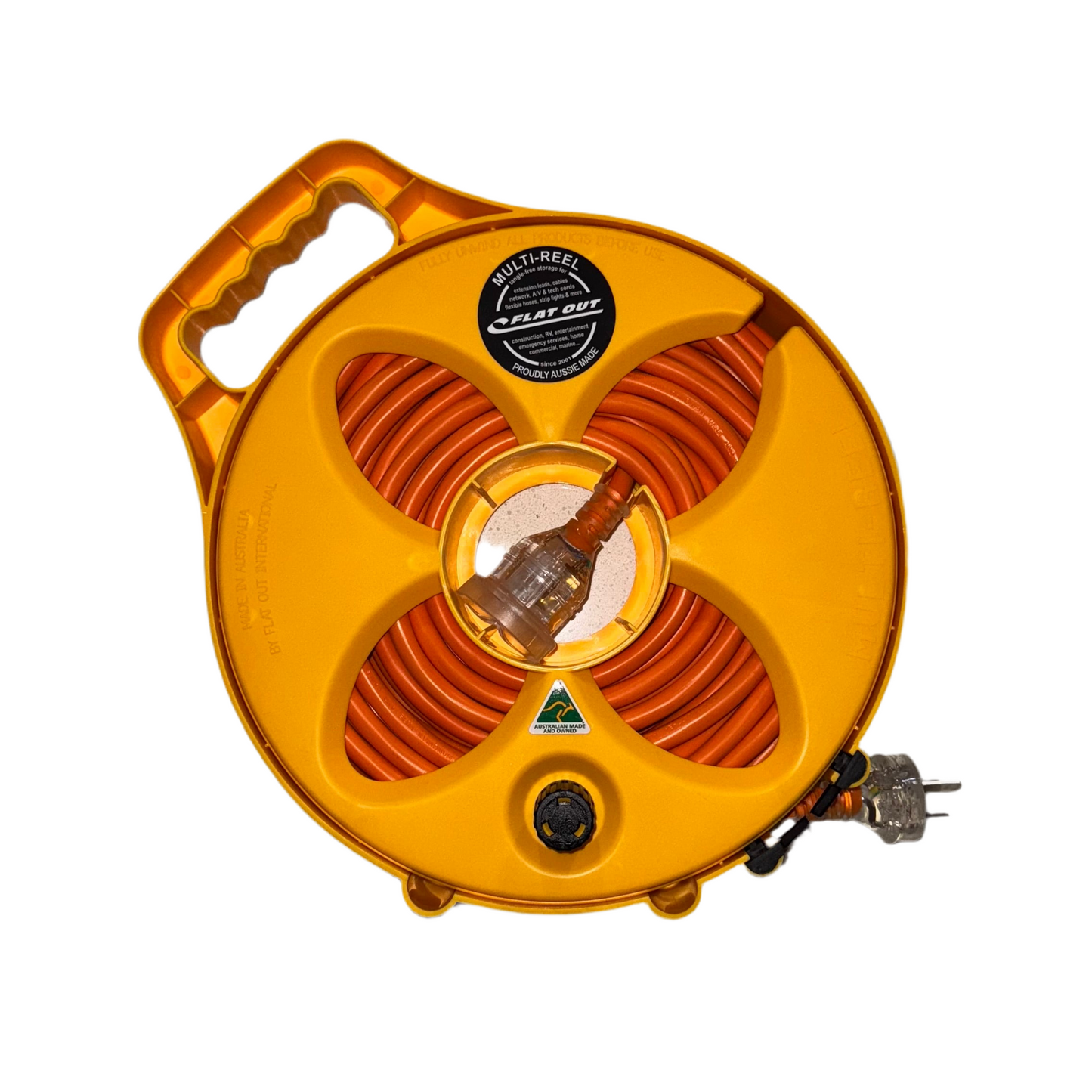 Flat Out Compact Multi-Reel including 15m HD 15Amp Caravan extension lead