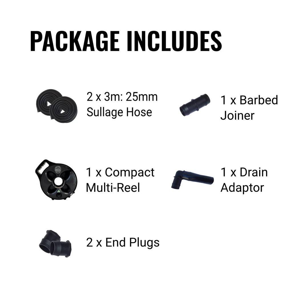 Flat Out 25mm Sullage Hose: 6m on Compact Multi-Reel