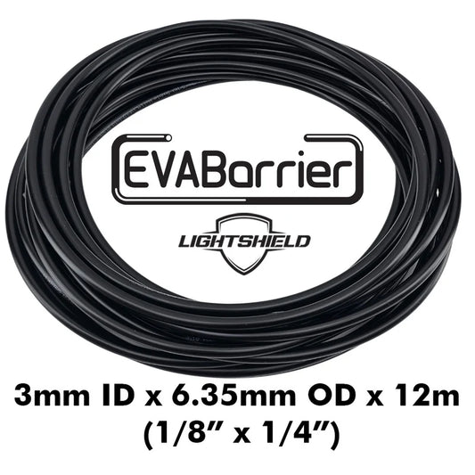 Black Lightshield EVABarrier 3mm ID x 6.35mm OD x 12m Roll - Double Wall EVA