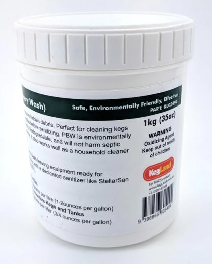 StellarClean Powdered Brewery Wash (PBW) 1kg Tub with 10g Scoop