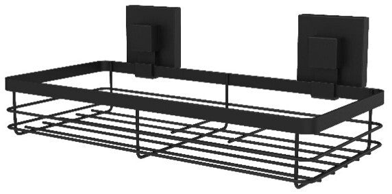 EvoVac Suction Matte Black Bathroom Shelf