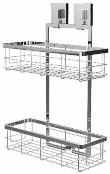 EvoVac Suction Chrome Double Shower Caddy